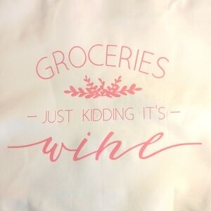 NEW! Wine not groceries  tote bag 5771